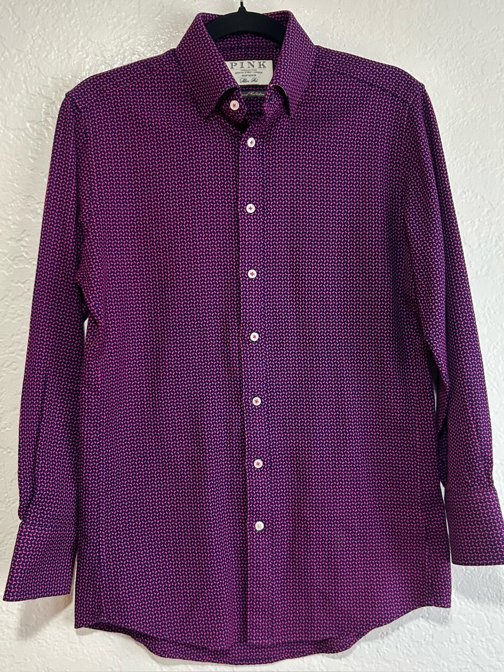 Thomas Pink London Tailor Purple Micro-Pattern Dress Shirt